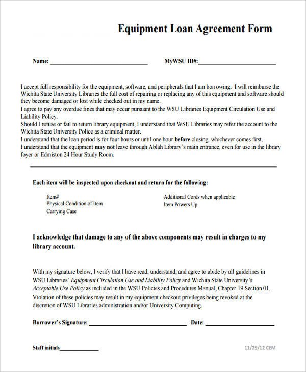 20 Loan Agreement Form Templates Word PDF Pages
