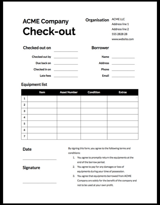 7 Essential Parts of a Watertight Equipment Sign Out Sheet