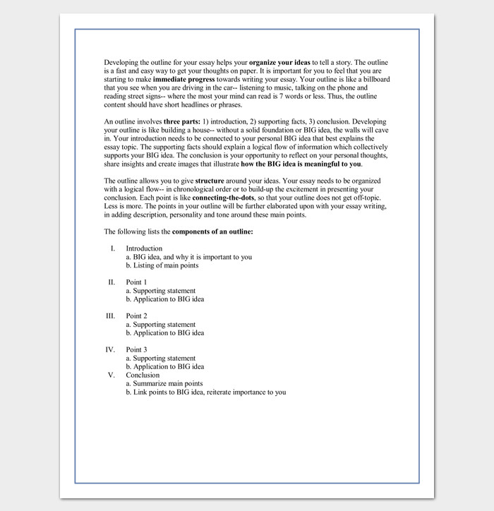 30 Essay Outline Templates Free Samples Examples and