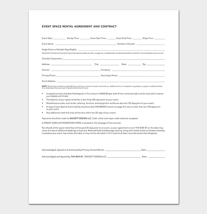 Event Contract Template 19 Samples Examples in Word
