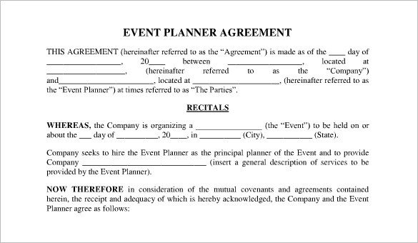 Event Contract Template 23 Word Excel PDF Documents