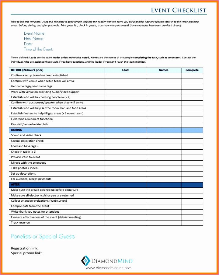6 event Planning Checklist Template Excel ExcelTemplates