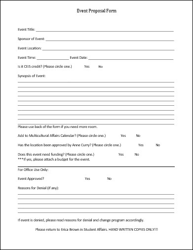 Event Proposal Template 12 Samples Forms & Formats