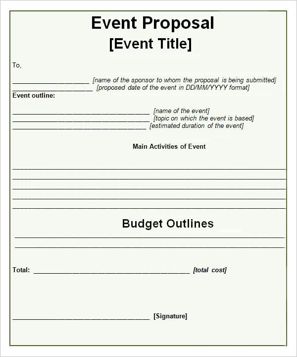 Sample Event Proposal Template 15 Free Documents in PDF