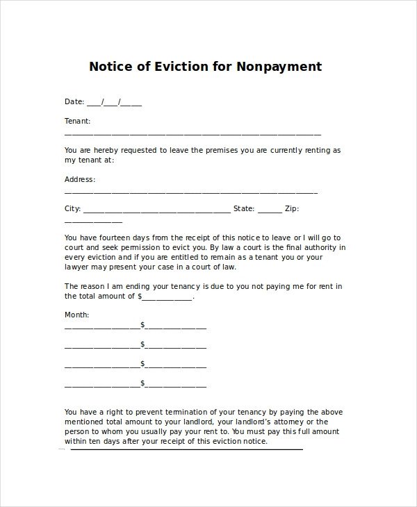 Eviction Letters 7 Free PDF Word Documents Download