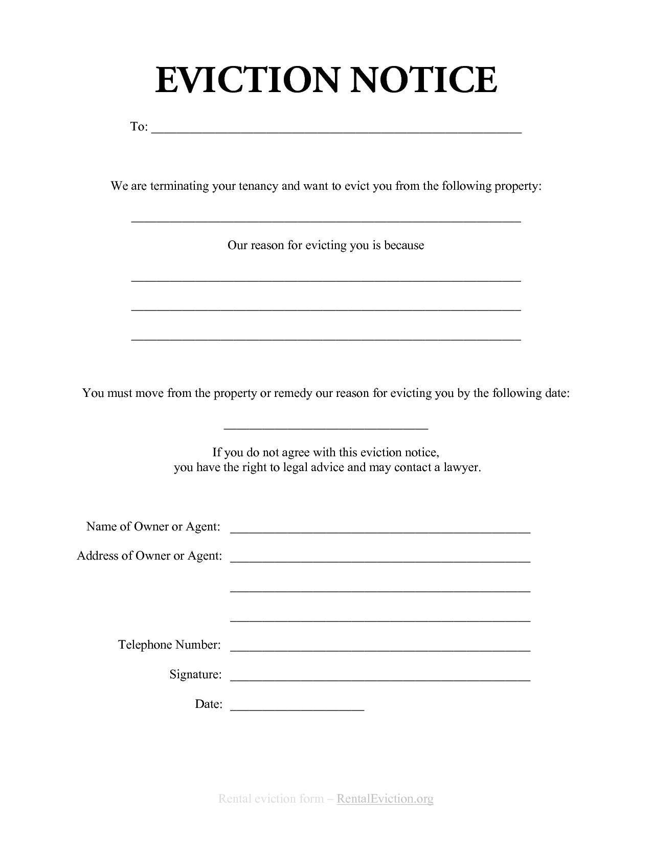 Free Print Out Eviction Notices