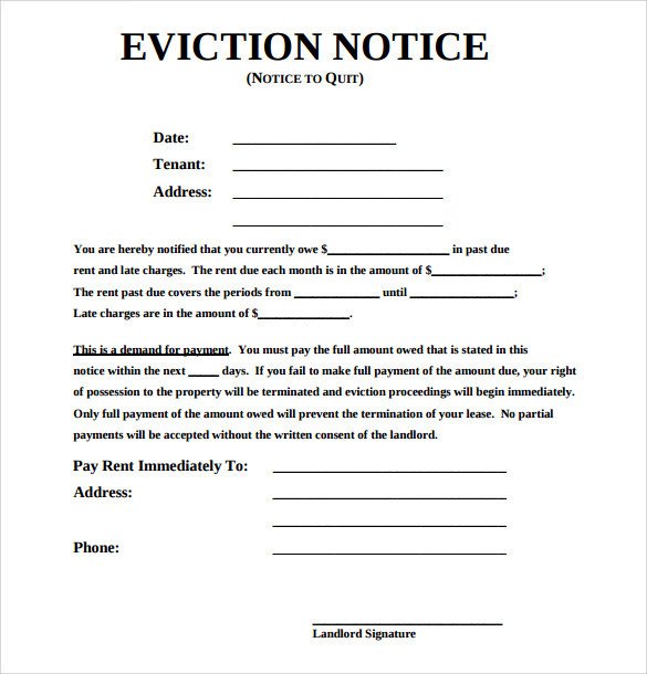 43 Eviction Notice Templates PDF DOC Apple Pages