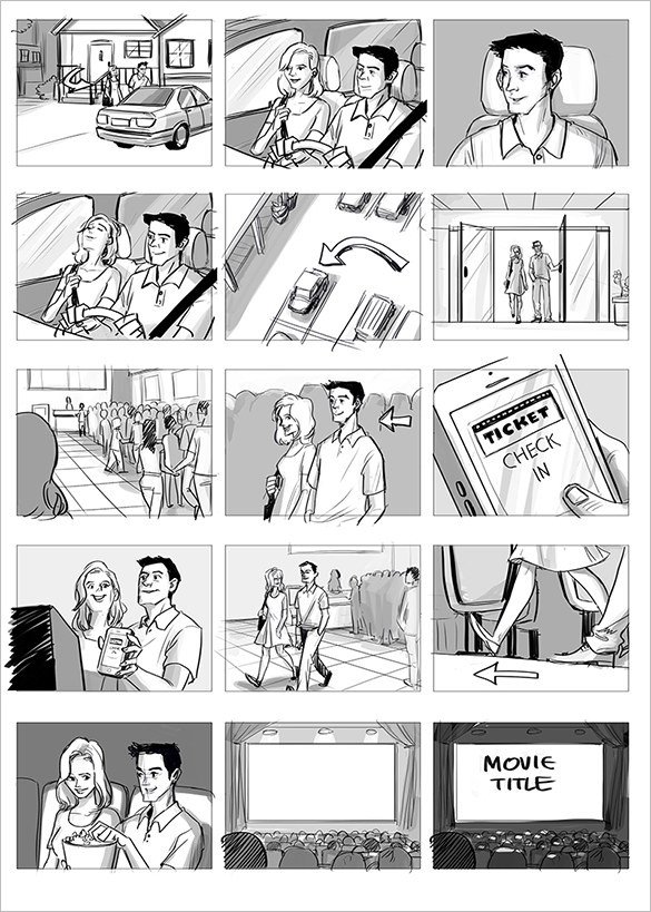 6 mercial Storyboard Templates DOC PDF