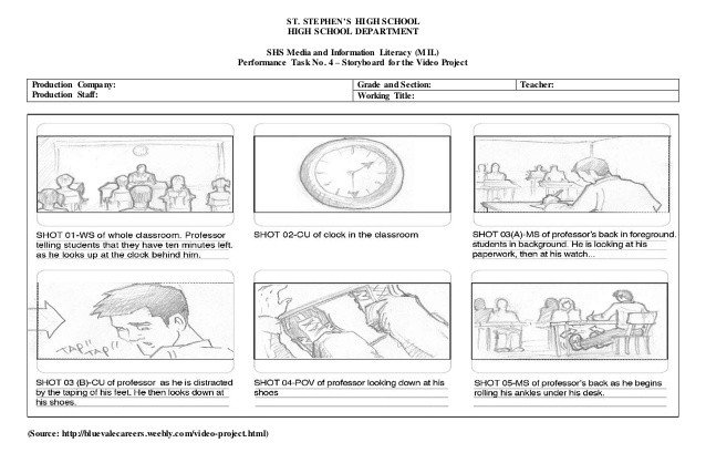 Video Project Storyboard Example