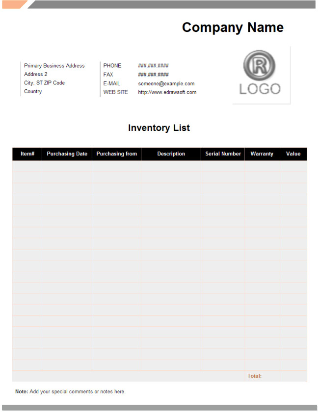 10 Inventory List Examples PDF