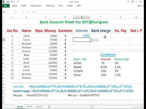 microsoft excel bank account spreadsheet
