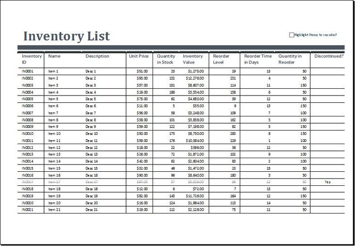 Excel Inventory sheets Templates at emplates