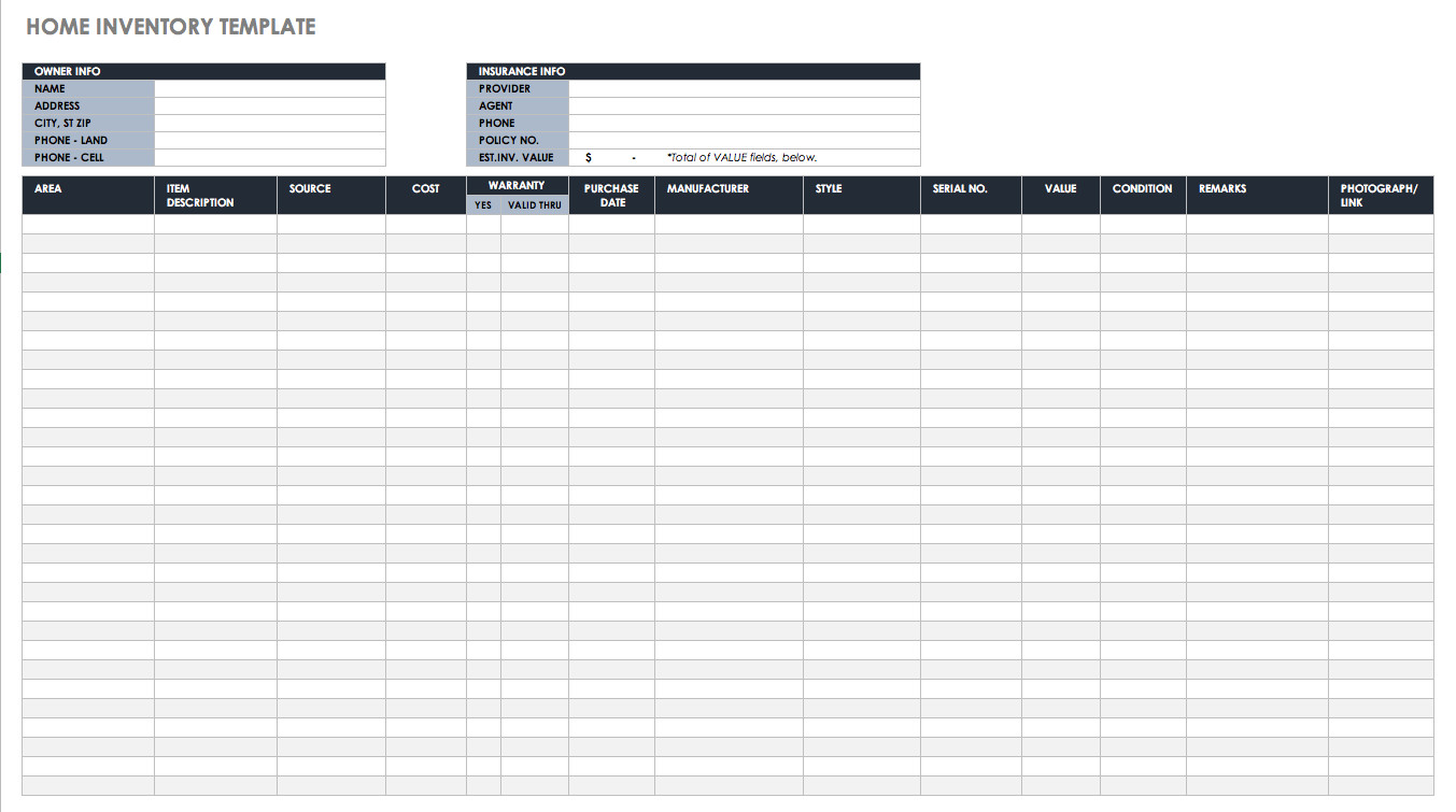 Free Excel Inventory Templates Create & Manage