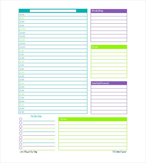 30 Daily Planner Templates PDF DOC