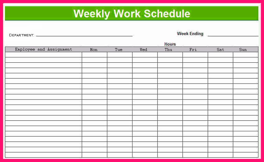 Printable Weekly Schedule Template & Excel Planner
