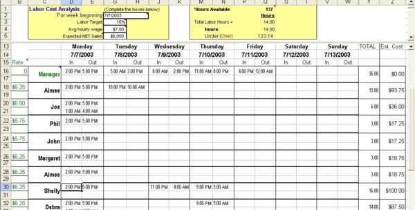 Excel Spreadsheet Template For Scheduling Spreadsheet