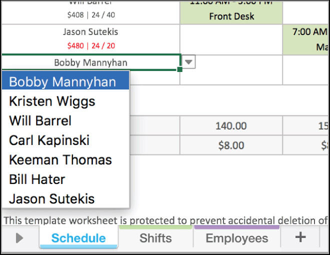 Free Excel Employee Scheduling Template