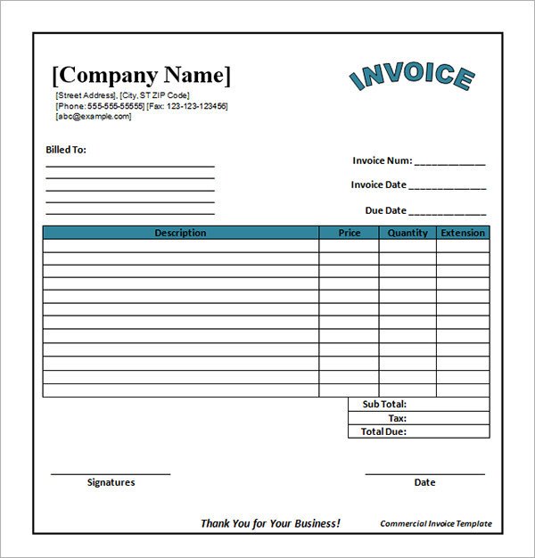 invoice template excel free