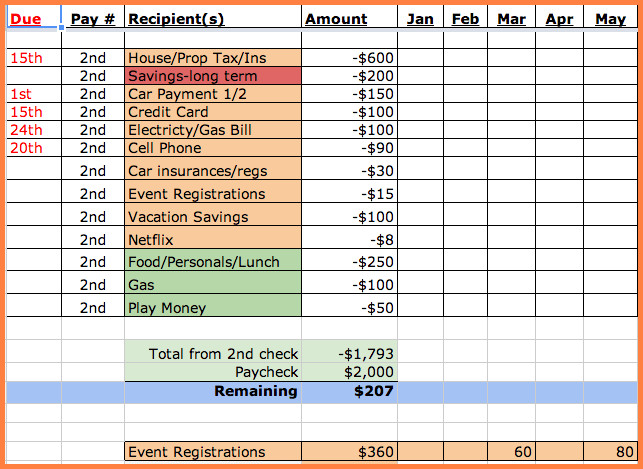 8 bill spreadsheet template