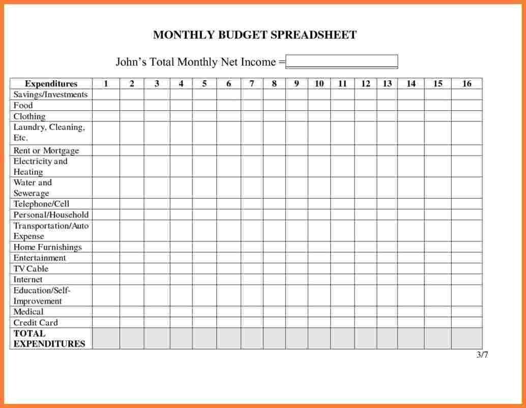 monthly bill spreadsheet monthly bud spreadsheet