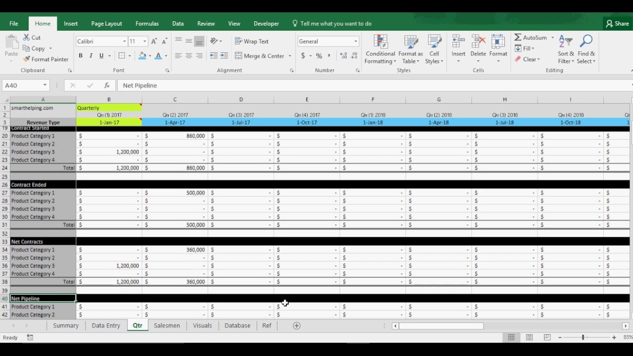 Sales Pipeline Tracking Template CRM in Excel