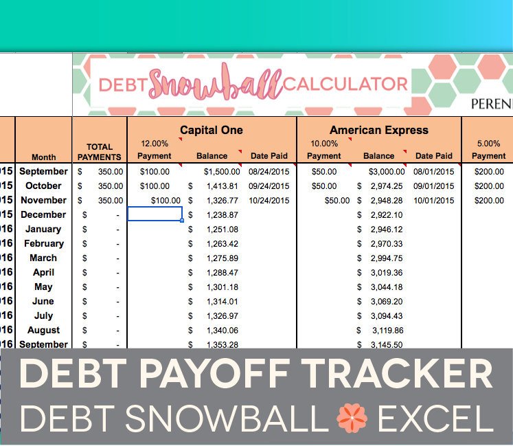 Debt Payoff Spreadsheet Debt Snowball Excel Credit Card