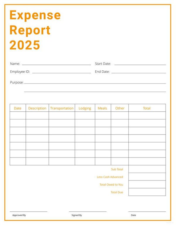 Expense Report 11 Free Word Excel PDF Documents