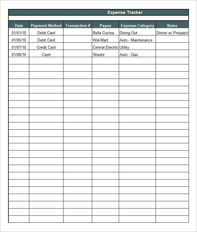 Daily Expense Tracker Excel Template daily expense