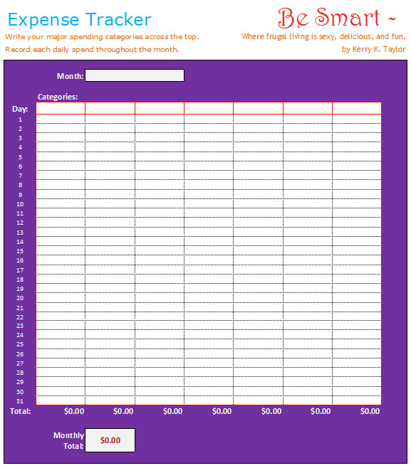 Expense Tracker Template Excel Sheet Mr Blogi