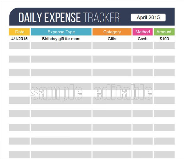 Expense Tracking Template 18 Free Word Excel PDF