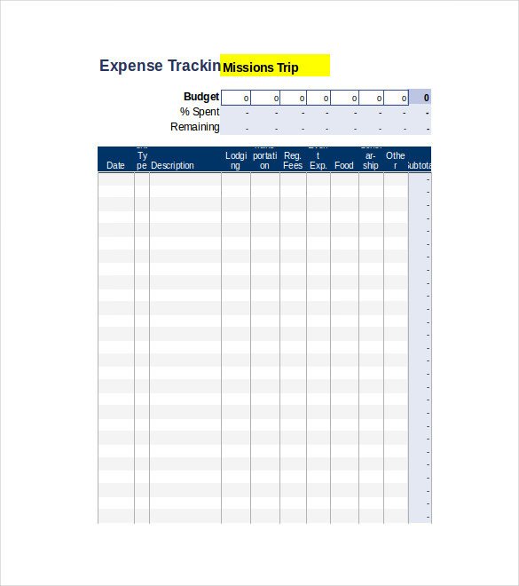 Expense Tracking Template 18 Free Word Excel PDF