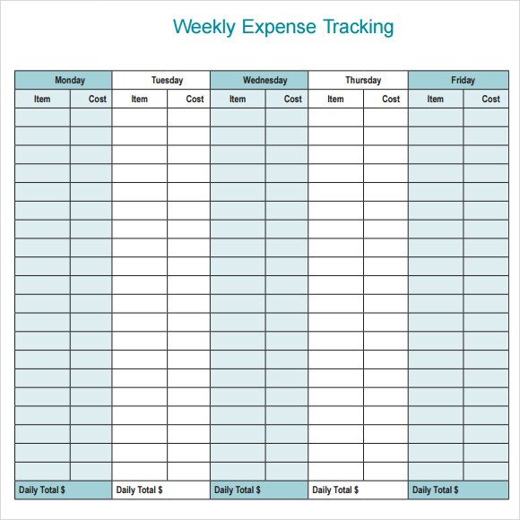 Expense Tracking Template 7 Download Free Documents in