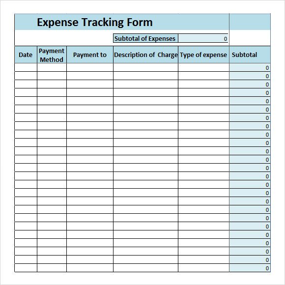 Expense Tracking Template 7 Download Free Documents in