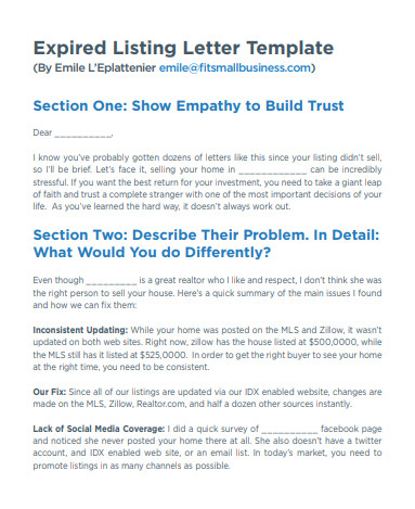 7 Best Expired Listing Letter Examples & Templates