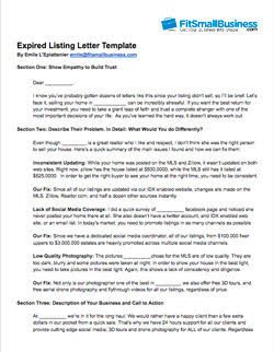 Expired Listing Letter Free Examples That Work