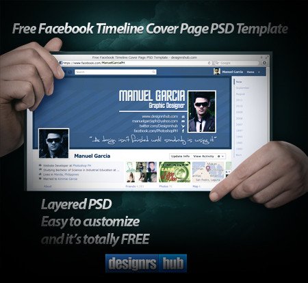 Free Timeline Cover Page PSD Template