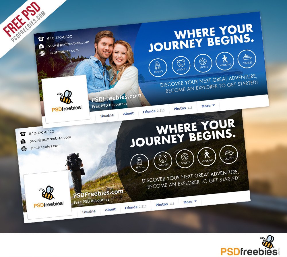 Travel Timeline Covers Free PSD Templates