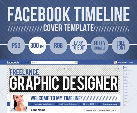 60 High Quality Timeline Cover PSD Templates