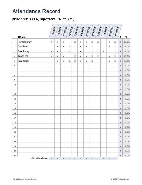 Free excel Attendance Record attendance sheet it is easy