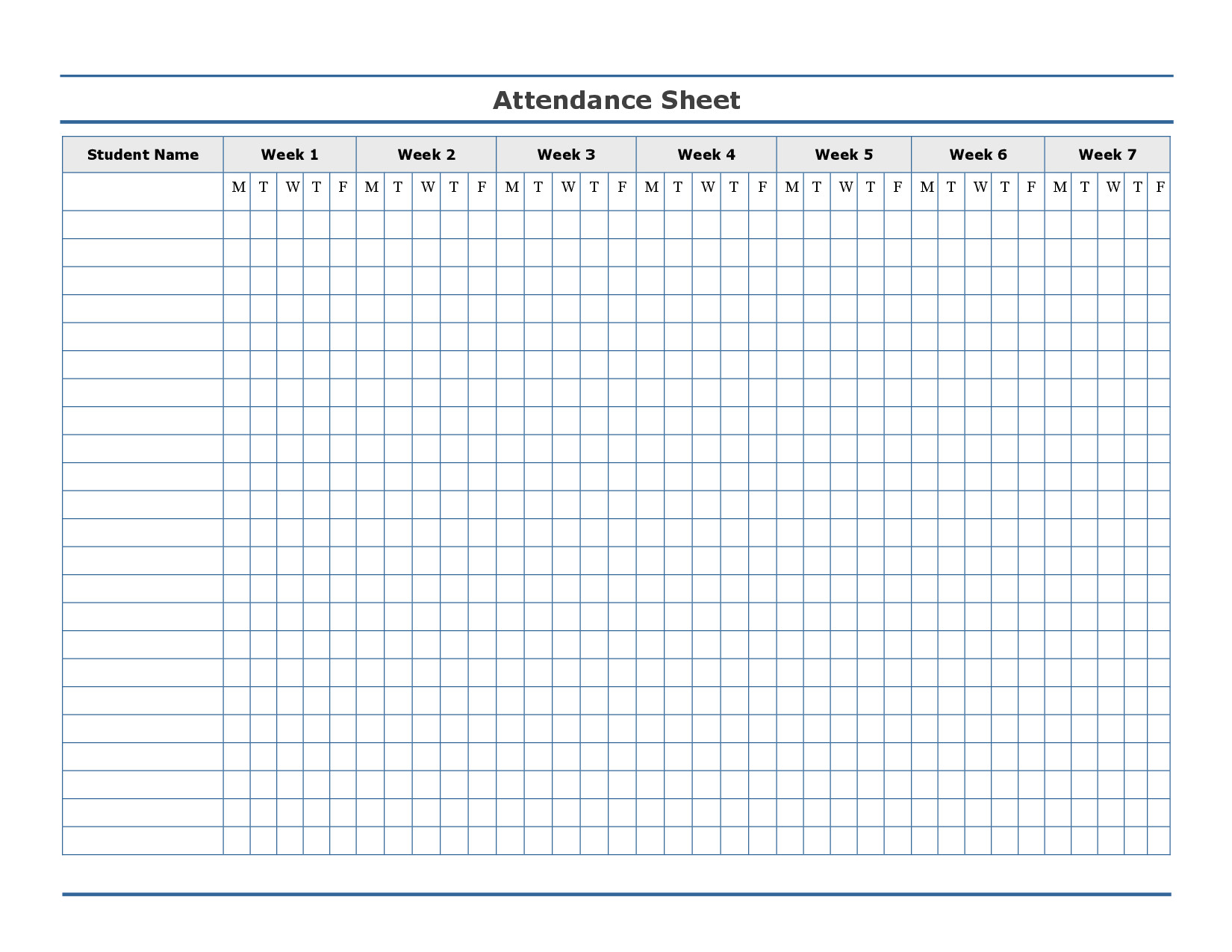 Free Printable Attendance Sheet Template …