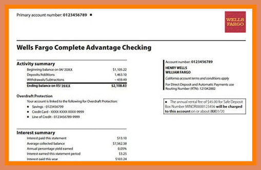 Wells Fargo Bank Statement Template FREE DOWNLOAD Aashe