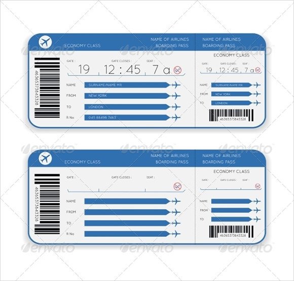 Boarding Pass Template 9 Download Documents in PDF