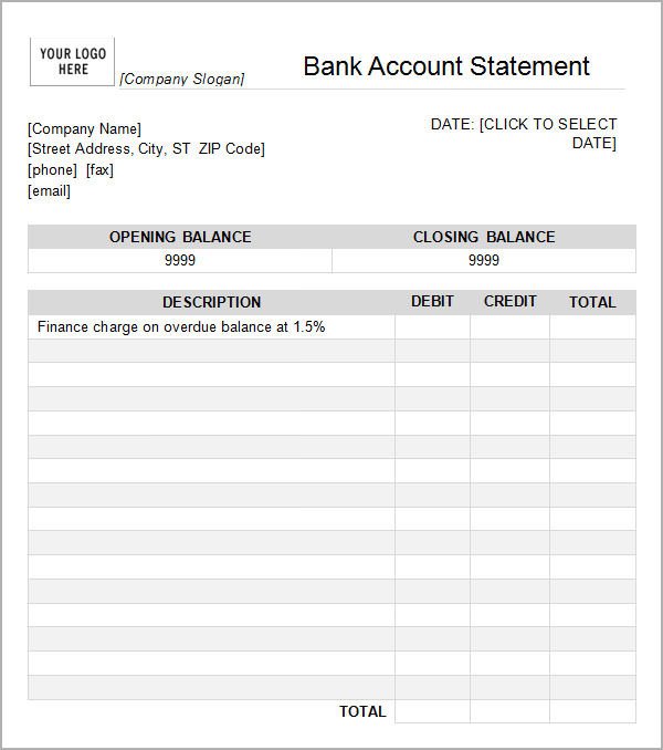 Bank Statement Template 13 Download Free Documents In