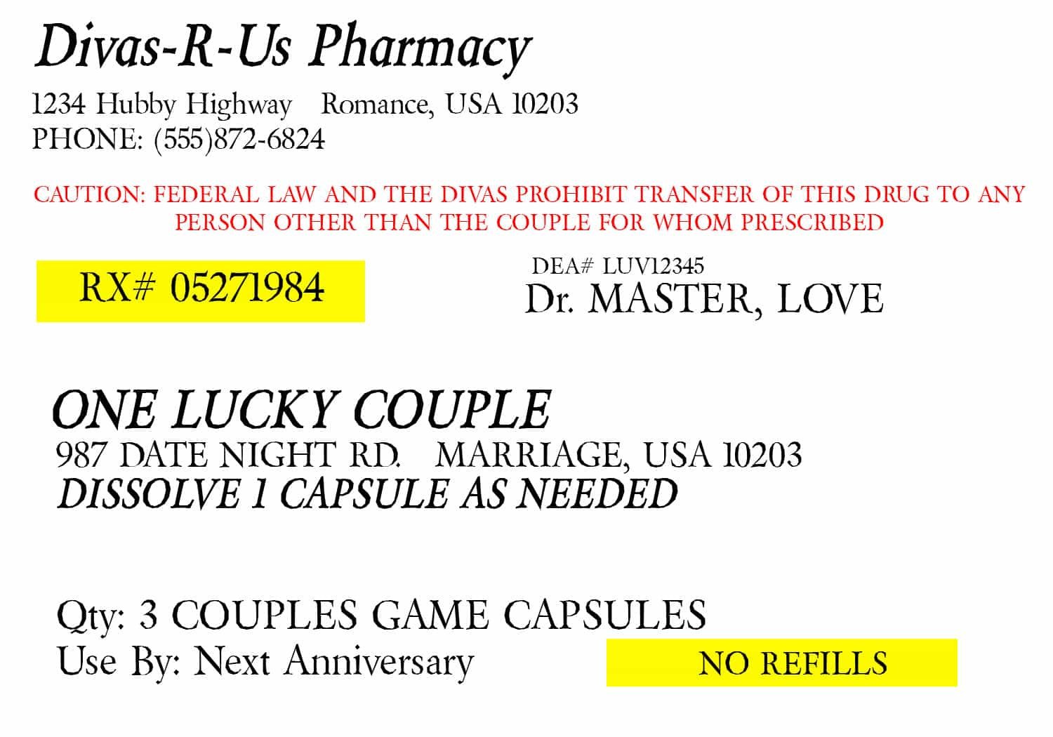 Prescription for Fun A Free Printable Romance Idea