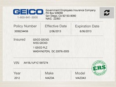 Proof Auto Insurance Template Free