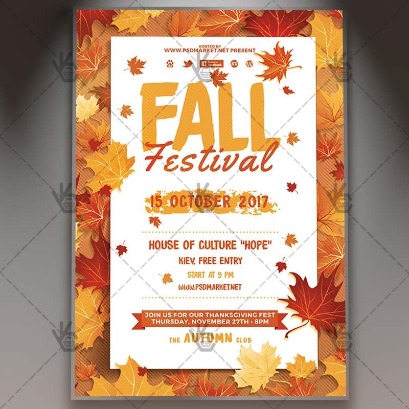 Fall Festival Premium Flyer PSD Template