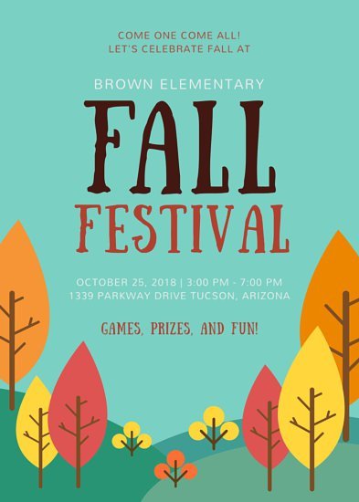 School Fall Festival Flyer Templates by Canva