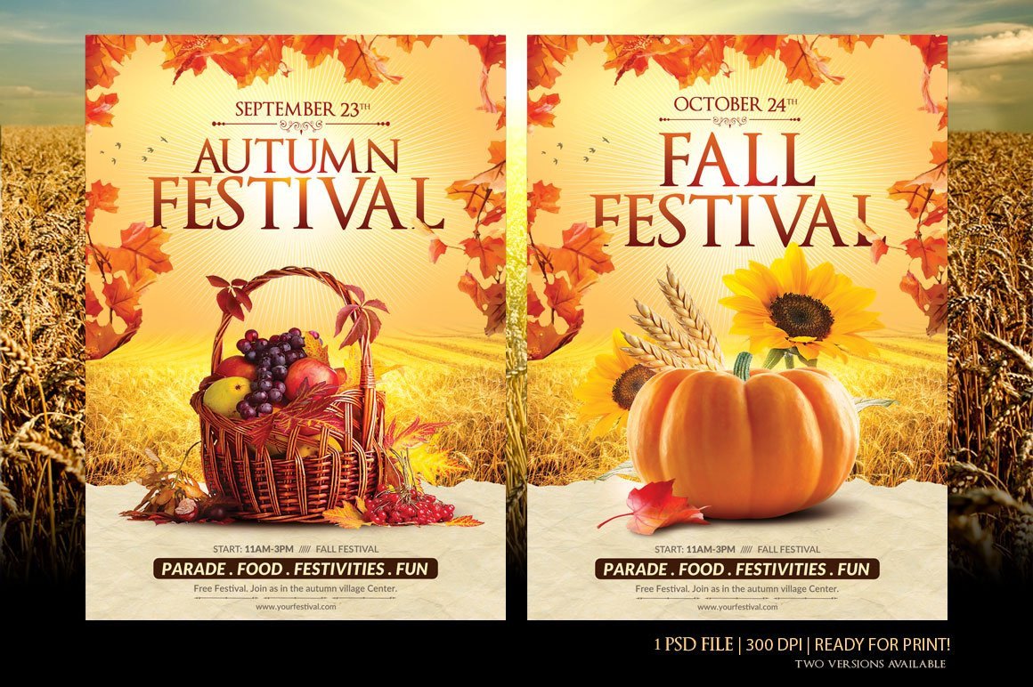 Fall Festival Flyer Template Flyer Templates Creative