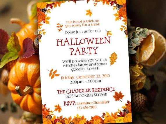 Halloween Party Invitation Template Fall Party Invitation