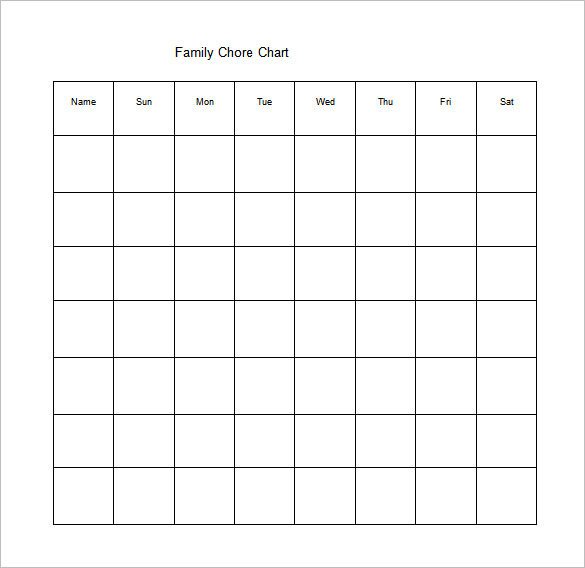 Family Chore Chart Template – 13 Free Sample Example